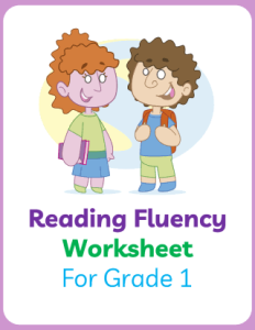 Reading Fluency Worksheet for kid